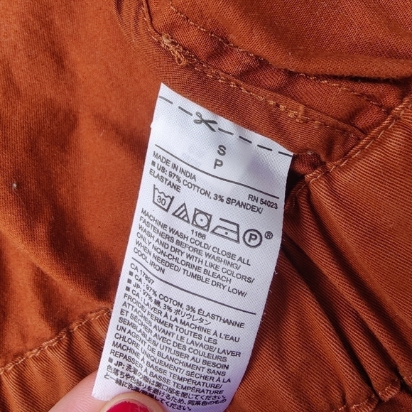 Banana Republic Rust Burnt Orange Military Utility Zip Up Jacket Womens S Small - Picture 11 of 13